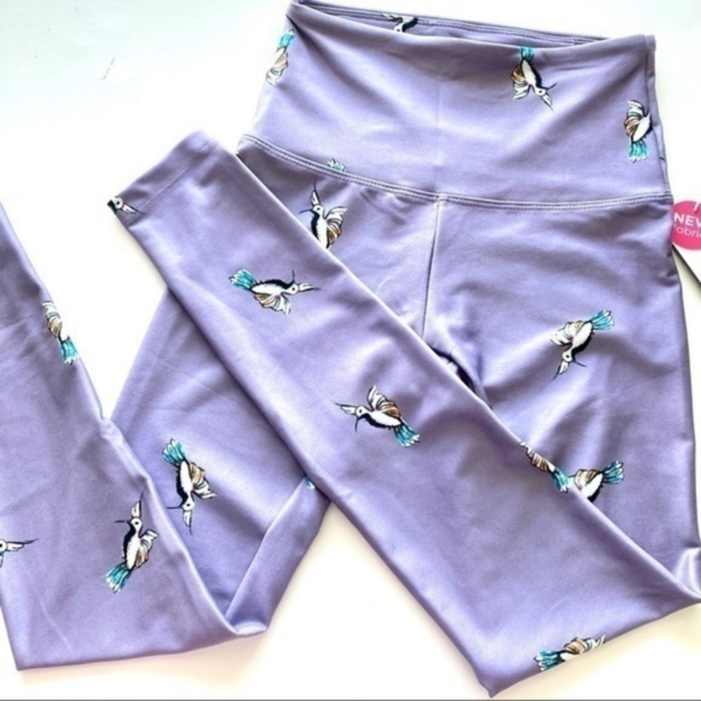 Marika leggings lilac w/ hummingbird print